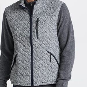 Faherty Men's Epic‎ Quilted Fleece Vest in Grey